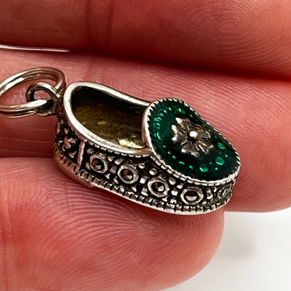 Vintage shoe Sterling silver charm pendant
